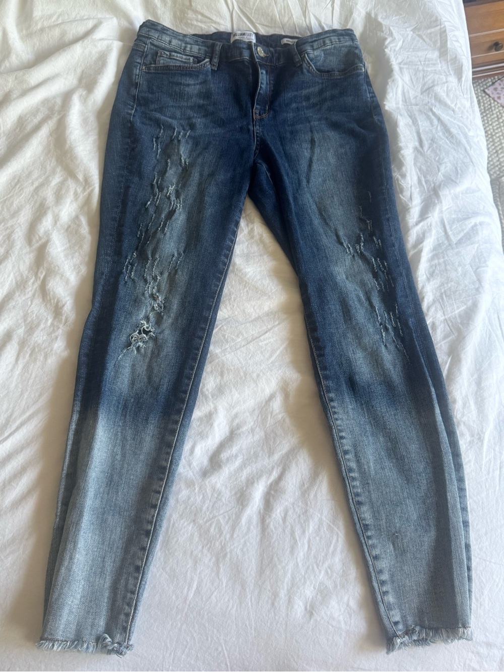 William Rast Faded Blue Ripped Skinny Jeans